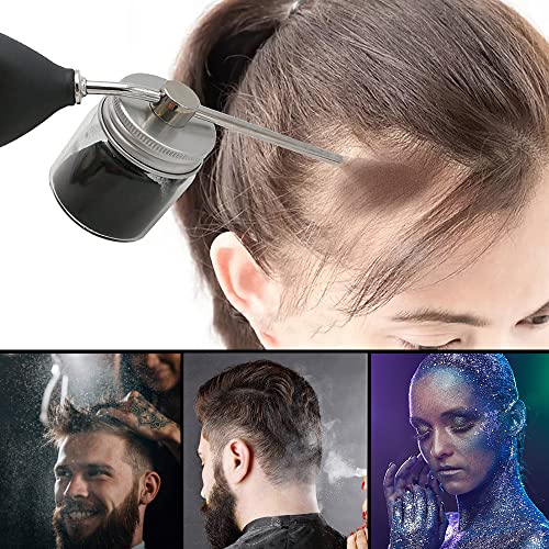 Noverlife Powder Spray Bottles, 12.5G Hairdressing Tools Hair Building Fiber Spraying Bottle, Powder Duster Applicator Nozzle Pump Hair Loss Sprayer Atomizer, Dry Glitter/Mica Spray Pump Dispenser2