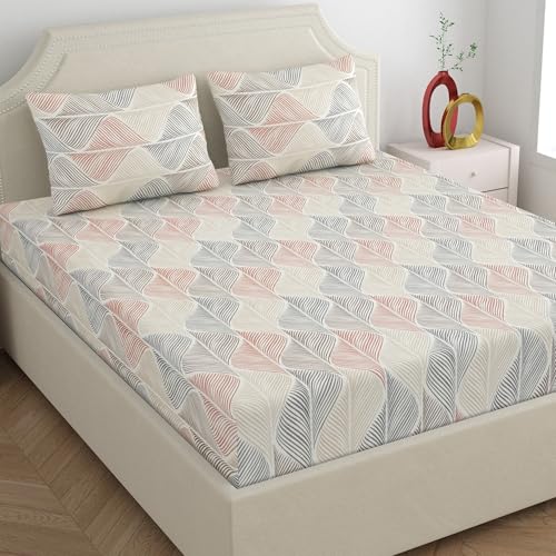 Image of Home Ecstasy Microfiber Wrinkle & Fade Resistant King Bedsheet with 2 Pillow Covers - (Size 108 x 108 inches, 140TC, Colour - Multi)