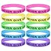 ZYHDFH Pulseras de Silicona Inspiradoras, 10 Piezas Pulseras Luminosa Pulseras de Fitness Pulseras de Goma para La MayoríA de Los Adultos Regalo para DecoracióN de Fiesta Deportiva Unisex