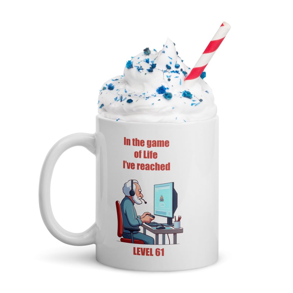 Forseti Services Ltd White Glossy Mug 61 Birthday Celebration