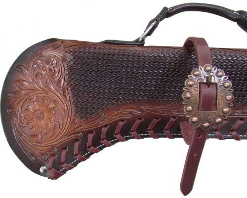 Showman ® 34" Basketweave Tooled Gun Scabbard with Copper Buckles