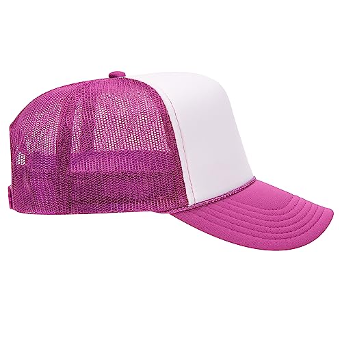Image of OTTO Polyester Foam Front 5 Panel High Crown Mesh Back Trucker Hats in 97, Bulk, Wholesale