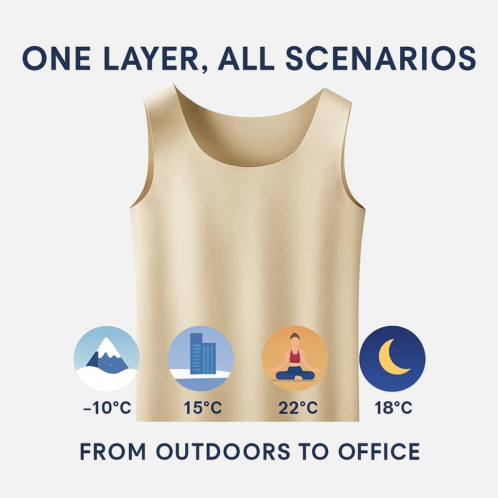 Women Sleeveless Thermal Tank Top for Cold Weather Fleece Lined Underwear Top Warm Camisole Base Layer Vest - Image 7