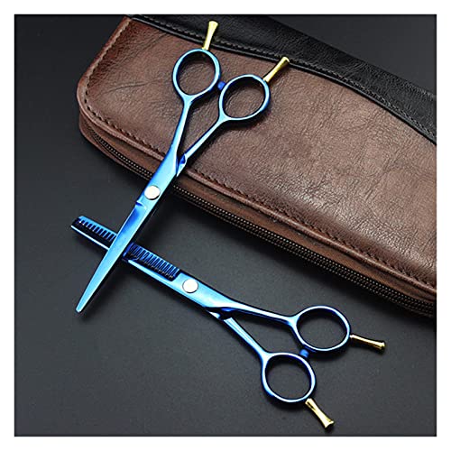 Kwent Tijeras Pelo Profesional Japón 440c 5,5 ''Tijera De Pelo Azul De Dos Colas Tijeras De Corte De Pelo De Barbero… - Imagen 3