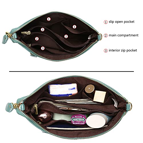 Image of Uromee Wristlet Wallet Clutch Purses for Women Genuine Leather Crossbody Bag Handbag with Detachable Shoulder Chain