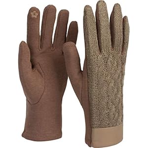 styleBREAKER Dames Touchscreen Handschoenen, bovenzijde met vlechtpatroon, fleece voering, warme thermische handschoenen…