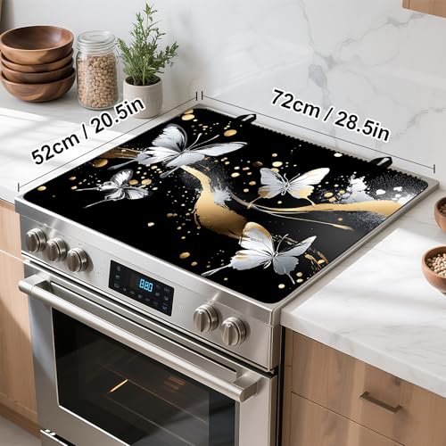 Image of Stove Top Cover for Home Decoration Kitchen Pad Washable Cooktop Covers Countertop Stove Protector Mat for Home Kitchen Cooktops (butterfly, 28 inchx20 inch)