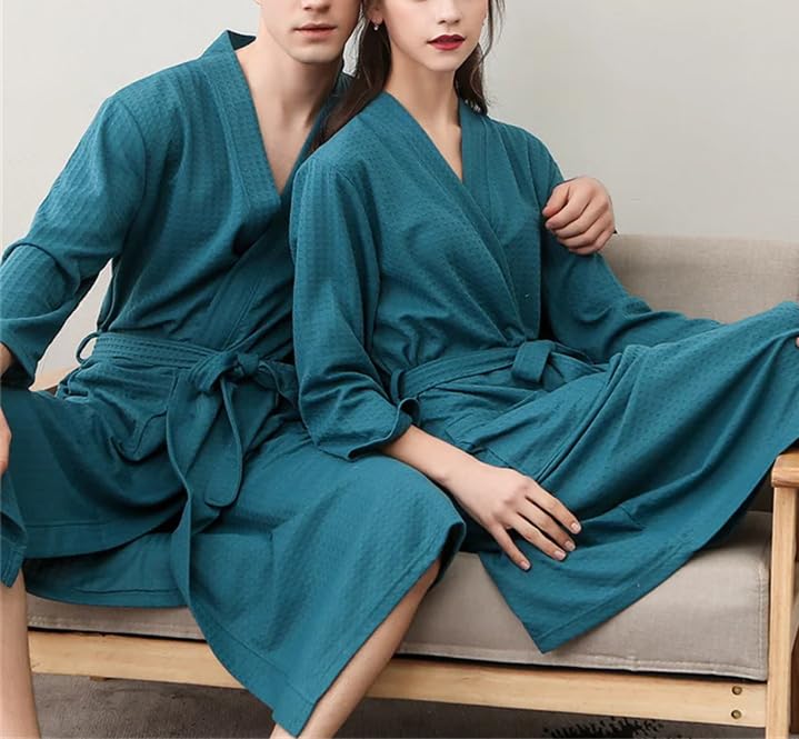 REHJJDFD Męski szlafrok kąpielowy kimono ręcznik szlafrok damski seksowny szlafrok z dekoltem w serek domowe szlafroki bielizna nocna miłośnicy