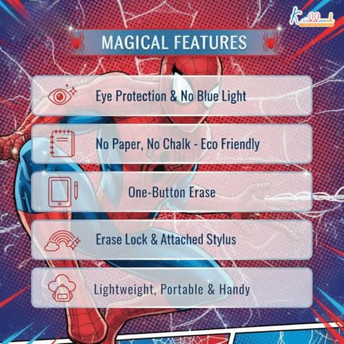 Image of 10.5 Inch Spiderman LCD Writing Tablet, Electronic Drawing Pad & Travel Slate for Kids, Rewritable Doodle Board, Learning & Educational Birthday Return Gift for Boys Aged 3-9 Years, Blue