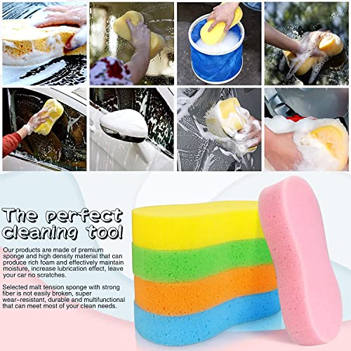 Image of ALOUD CREATIONS Bike & Car Wash Sponge | Multipurpose Easy Grip Foam Sponge for Kitchen, Bathroom, Household Cleaning | Colourful | Pack of 5