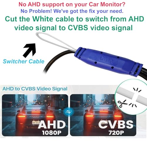 Image of Audio Wheels Car AHD Moving Path Guide Line with 170Perfect View Angle Design Waterproof Parking Reverse Moving Path Guide Camera only for Car Android Monitors.