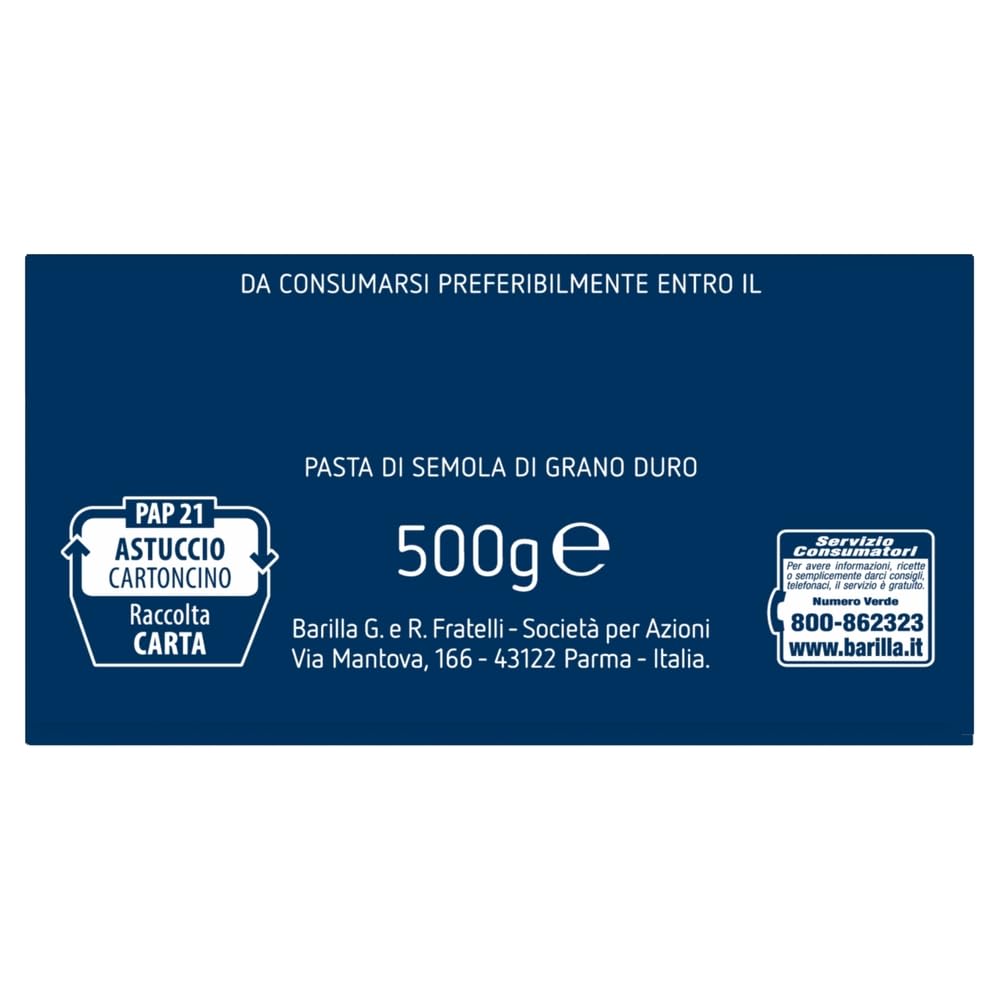 Pasta Ditalini Rigati nº 47, 100% italiana, pack de 500 g + llavero Beni Culinari gratuito (32 unidades)