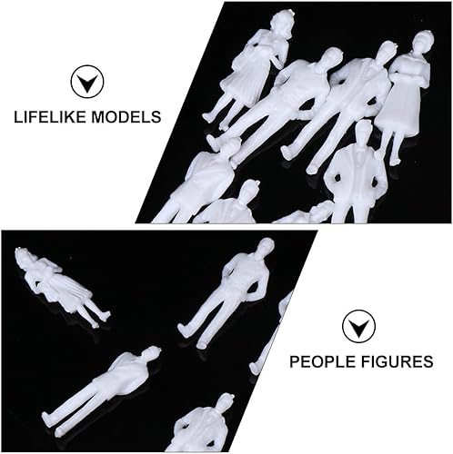 Miniatura 4 de Figuras de personas pintadas Modelos realistas de plástico Figura miniatura blanca Modelos a escala de personas 50 piezas diferentes