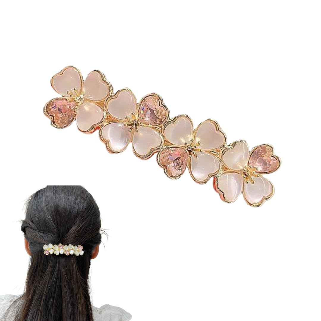 Amazon.co.jp: バレッタ 大きめ ヘアクリップ 花 パール ヘアバレッタ
