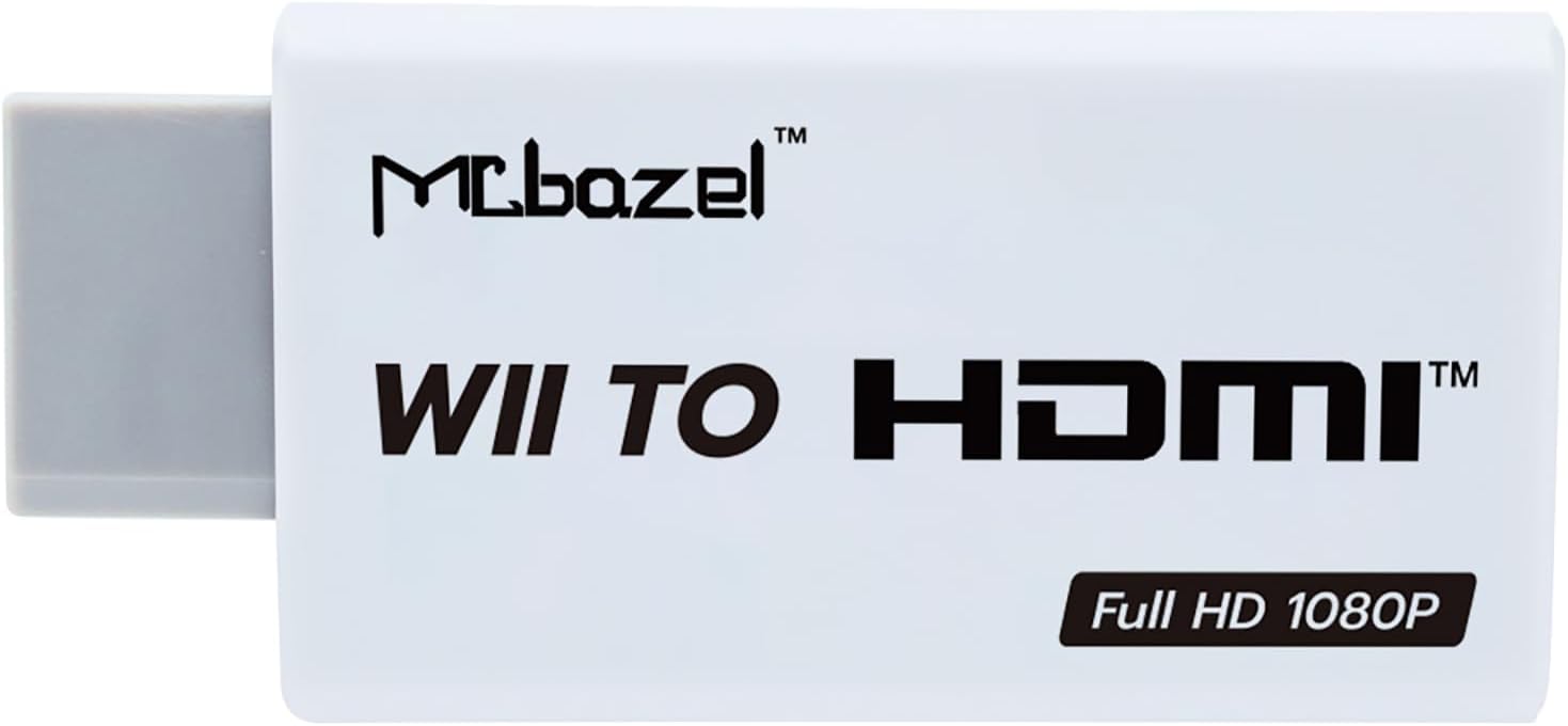Mcbazel Wii hdmi Adapter, Wii to HDMI Converter Output Video Audio Adapter for Wii (NTSC 480I, 480P, PAL 576I) -Support All Display Modes