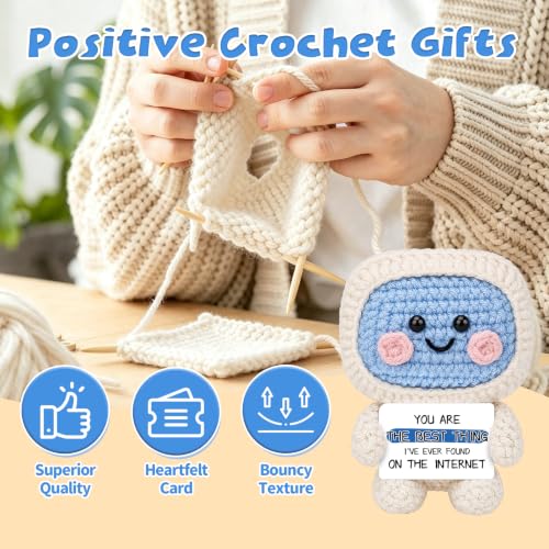 Image of Hoedia Positive Crochet Desktop Computer, Funny Unique Love Gifts