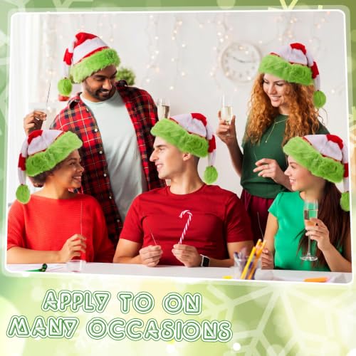Image of Vicenpal 20 Pcs Santa Hats Bulk for Adults, Red Green White, Stripes