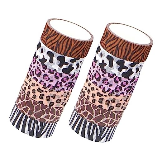 12 Rollos Cinta Adhesiva Cinta Washi De Animales Salvajes Cinta Decorativa para Manualidades Cintas Washi Vintage Salir Adelante por Sí Mismo Papel Pegatinas De Sellado