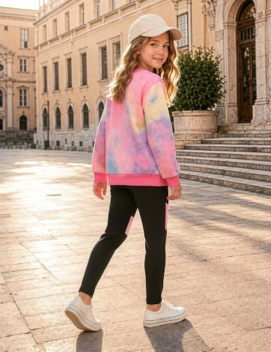 Image of Girls 2 Piece Outfits Kids Clothes Sets Sweatsuit Tracksuit Jogger Print Long Sleeve Sweatshirts Sweatpants 4-13Y