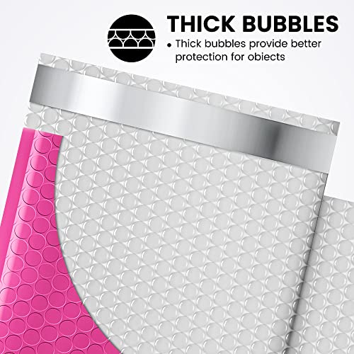 Image of Fuxury Bubble Mailers 6x10 inch 500 Pack Usable Size 6x9 inch Padded Envelopes Bulk | Self Seal Padded Mailers Waterproof Cushioned Shipping Bags for Jewelry, Makeup, Cards & Small Business, #0 Pink