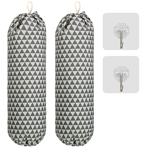 2 Piezas Dispensador de Bolsas de Plástico, Patrón de Triángulo, Lavable y Reutilizable, Dispensador de Bolsas de Basura, Bolsas de la Compra, Bolsas de Reciclaje, Cocina, Hogar