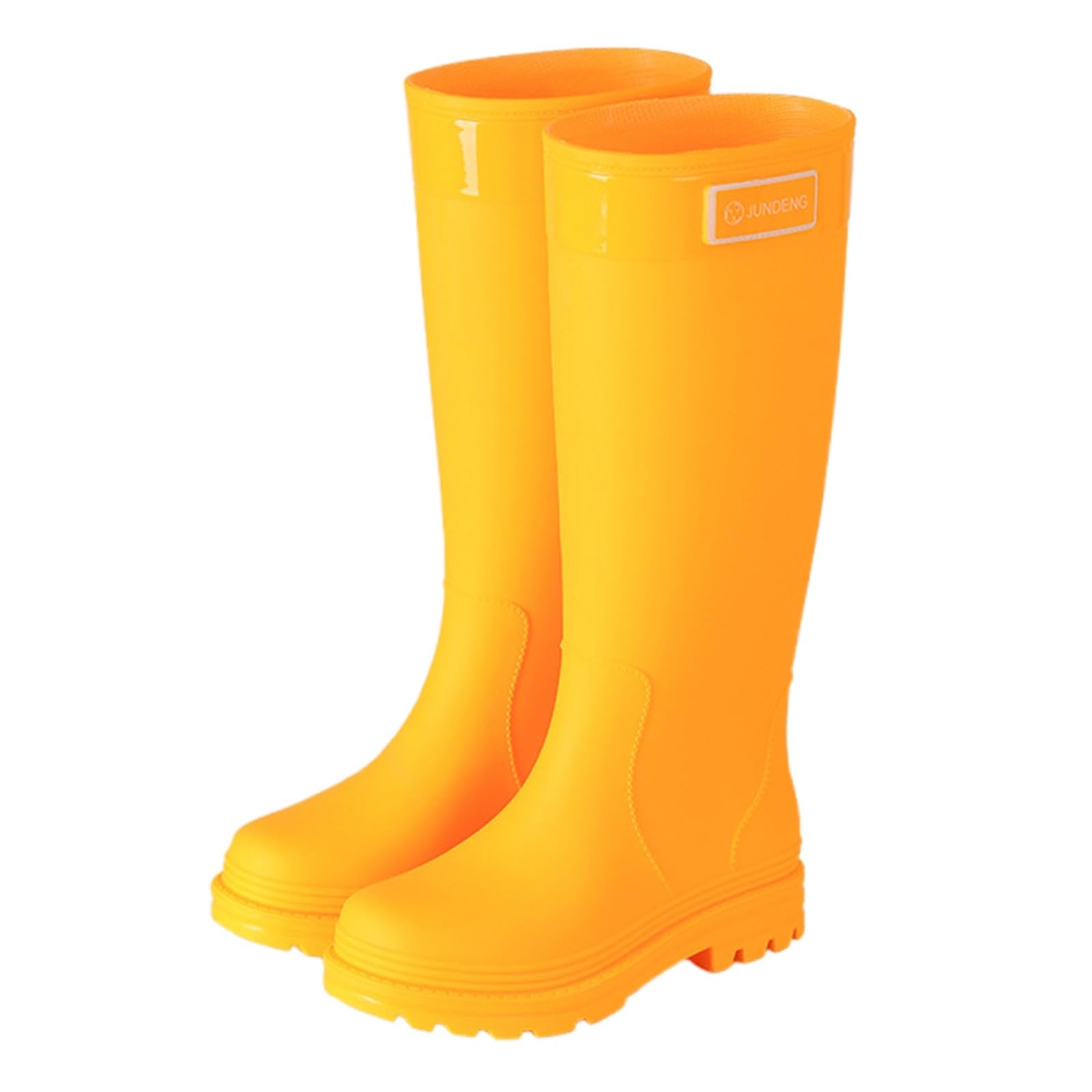 2026 Botas de lluvia para mujer, mocasines al aire libre, informales, cómodos, zapatos de tobillo de goma de tacón bajo para senderismo, camping, ropa diaria, zapatos altos negros para mujer, tacón de