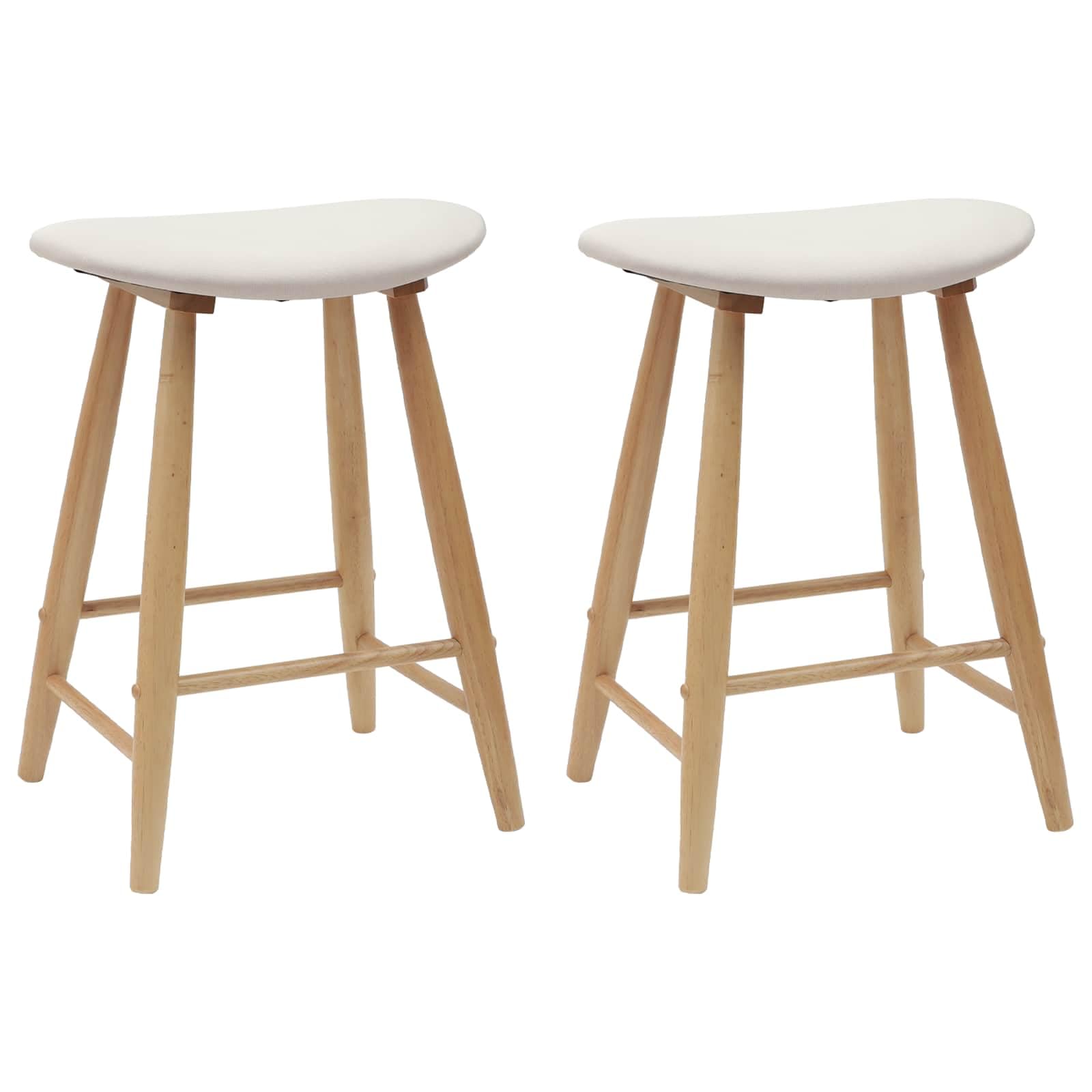 Set di 2 sedie da pranzo in legno massiccio naturale, 46 x 37 x