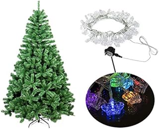 ALEKO Artificial Indoor Christmas Holiday Pine Tree - (8 Foot) and LED Crown