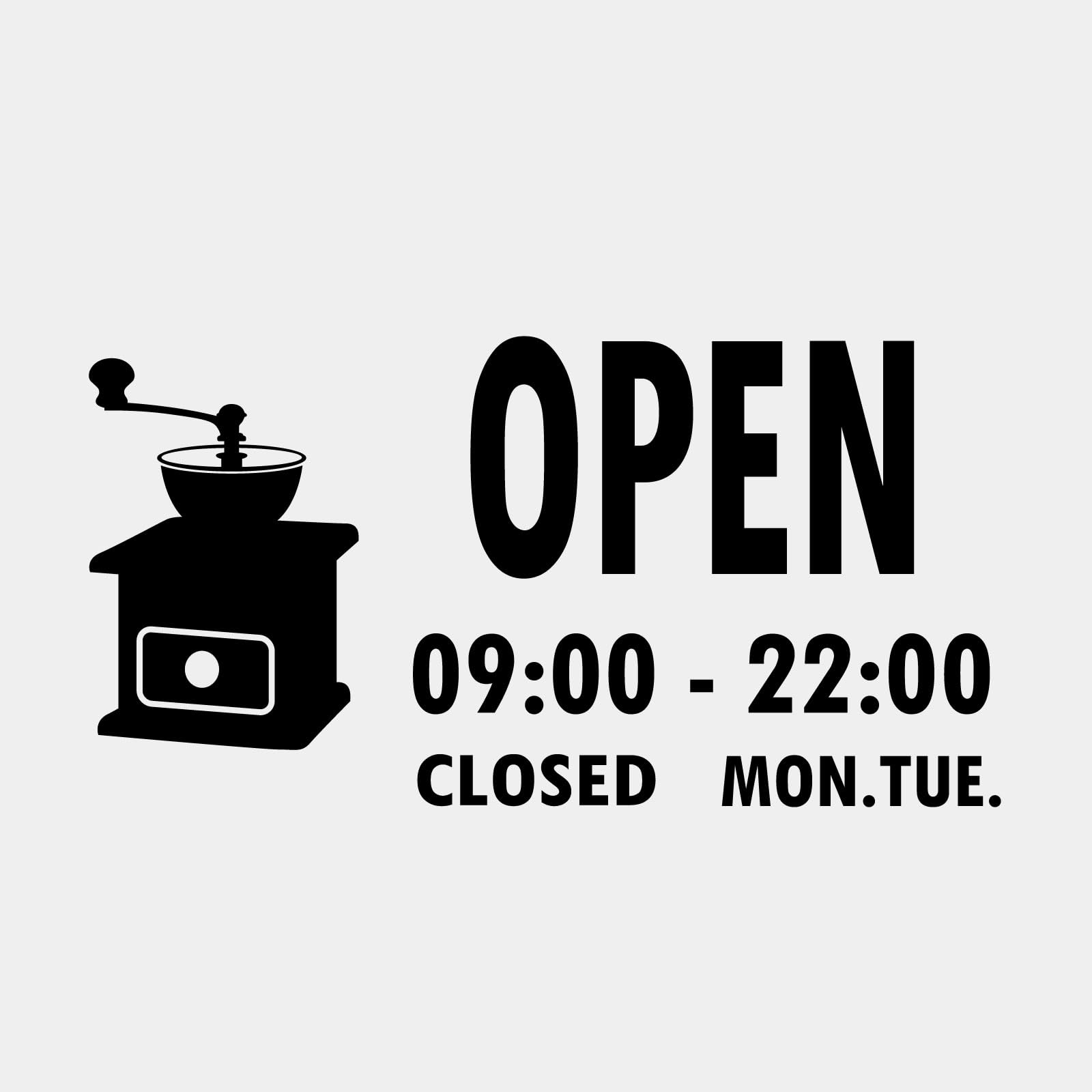 Amazon.co.jp: 【営業時間ステッカー】Cafe 定休日 組み合わせできる 