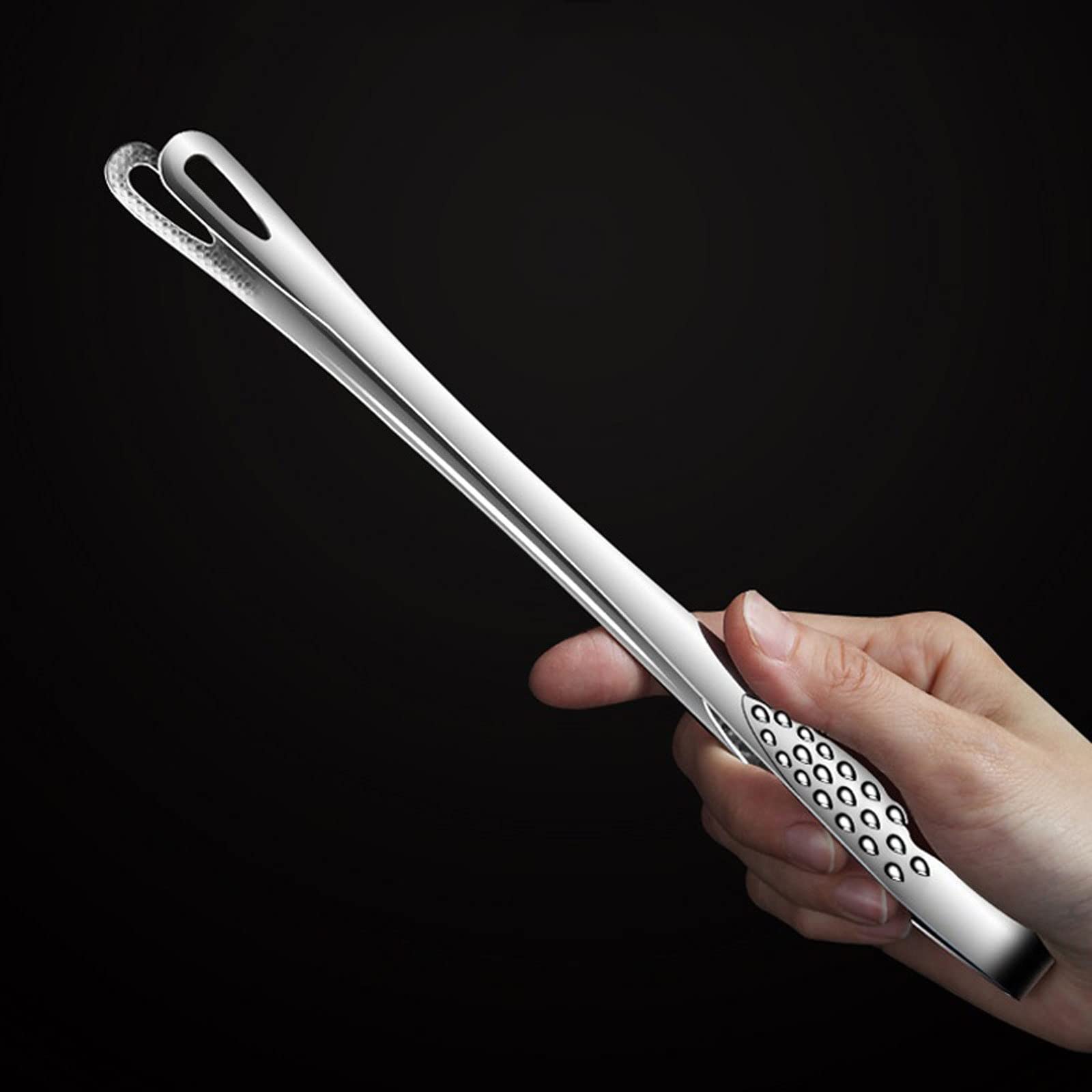 Grillbeutel-Clips für Lebensmittel, Lebensmittelzange, Grillzange aus Edelstahl, Fleisch-, Salat-, Steak-, Lebensmittel-Servierzange, Pinzette, Lange BBQ-Kochzange, Küchenutensilien-Zange