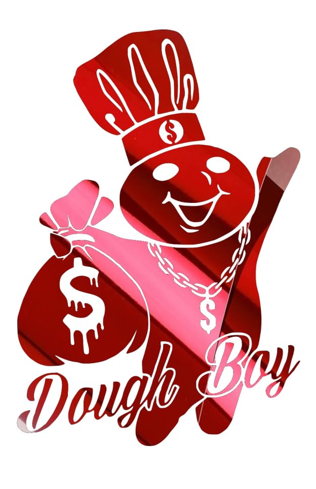 Image of Dough boy Money Bags Decal Sticker, Multiple Sizes and Colors (Red Mirror, 8x5.5 inches)