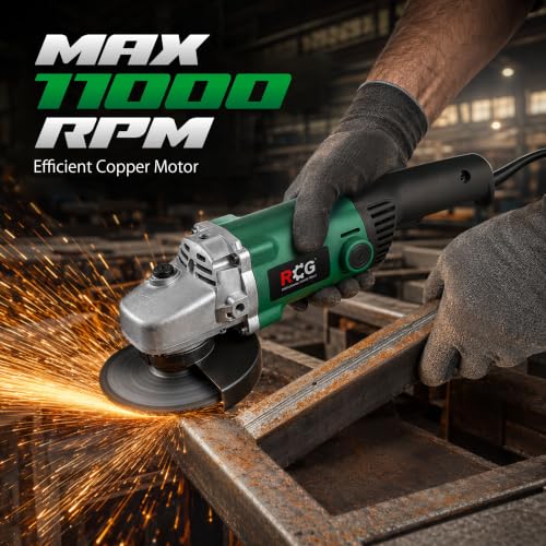 Image of RCG - (RCG-AG-125) 125mm Angle Grinder, Heavy Duty Electric Metal Cutter