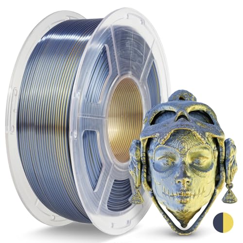 JAYO Silk Dual Color PLA Filament 1.75mm Black-Gold 1.1kg, Shiny Gradient Dual-Tone PLA, High Gloss Finish, Easy to Print, Layer Concealing, Fits for Most FDM 3D Printers