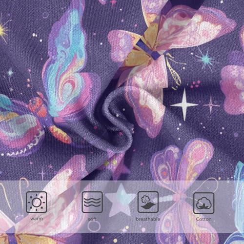 Wusikd Butterflies Girls' Underwear Cotton Sparkling Stars Girls Briefs Soft Toddler Underwear 2T3