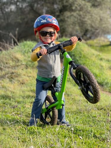 Image of Strider 12 Sport Bike, Green - No Pedal Balance Bicycle for Kids 1 to 4 Years - Includes Safety Pad, Padded Seat, Mini Grips, Flat-Free Tires-Easy Assembly, Tool-Free Adjustments | No-Pedal Balance Bike for Toddlers, Safety Pad, Adjustable Seat and Handlebars, Lightweight Frame, Never-Flat Tires