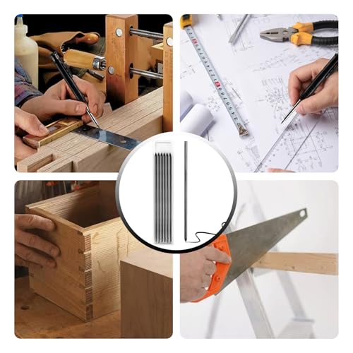 RMIVEGLIA 48 Stück 2,8 mm Bleistiftminen für Zimmermannsbleistifte, HB bruchfest, langlebig, ideal als Tieflochmarker Minen für präzises Zeichnen.