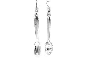 Large Fork & Spoon Silver Fishhook Earrings