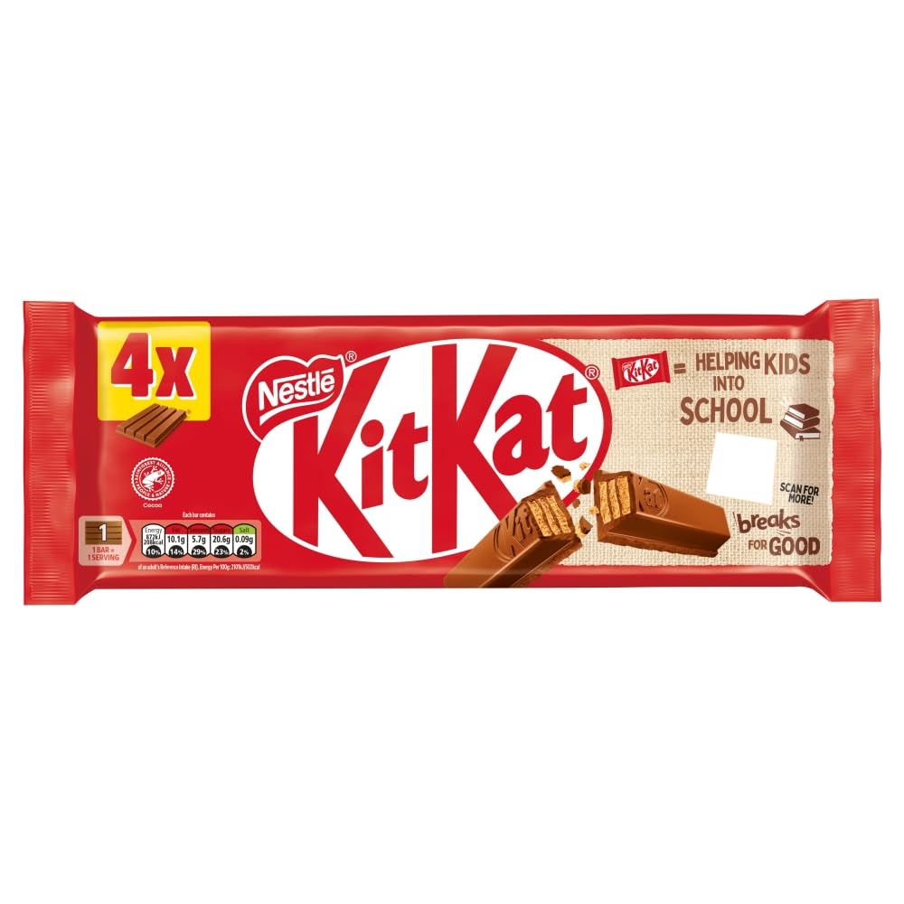KitKat F1 4 Finger Milk Chocolate Biscuit Bar 4 Pack Multipack 166g, 4x 41.5g