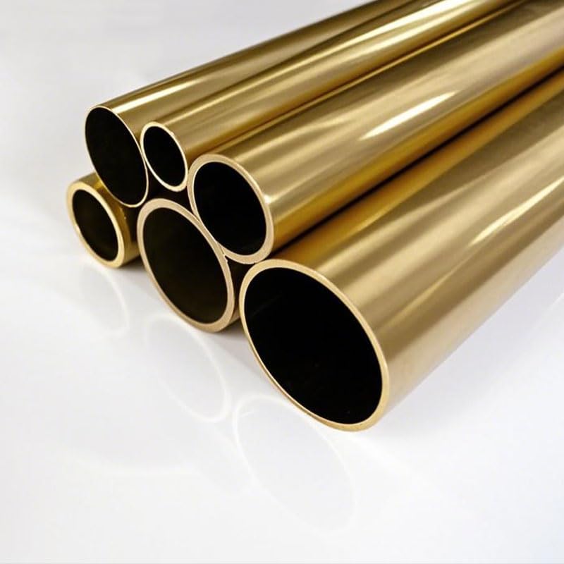 1 tubo de cobre capilar de latón H62, diámetro exterior de 27 mm, grosor de pared de 2 mm, longitud de 0,5 m, tubo redondo de cobre recto sin costuras.