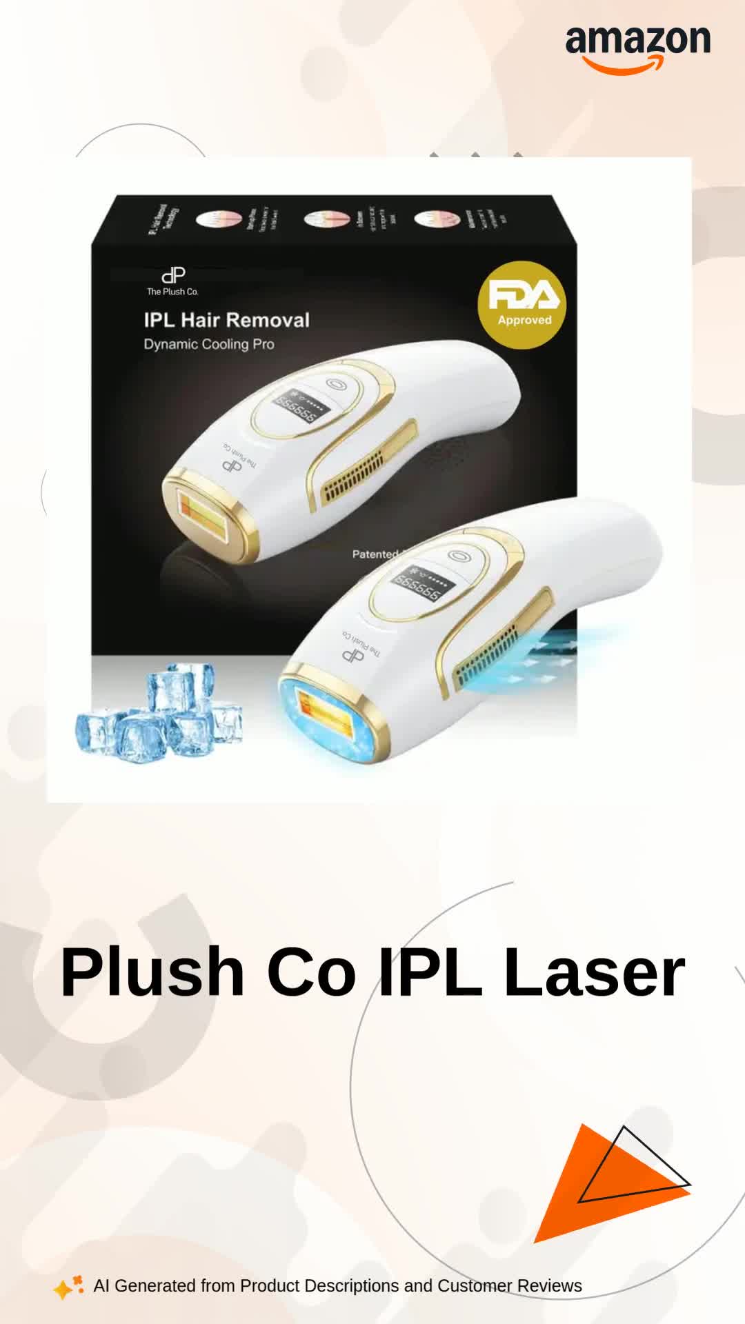 The Plush Co. Ice Cooling IPL Laser Hair Removal Machine, FDA