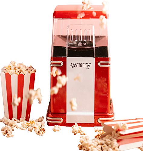 Popcornmaschine | 1200 Watt | Fettfrei | 50er Jahre Retro Design | Kinderleichte Bedienung | 3-5 min Zubereitungszeit…