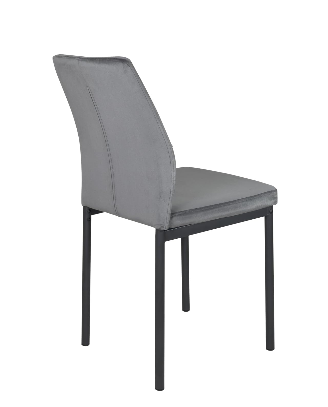 Juego De 4 Sillas De Comedor NOVA – Diseño Escandinavo, Asiento Acolchado Efecto Alcántara, Patas De Metal Color Nogal