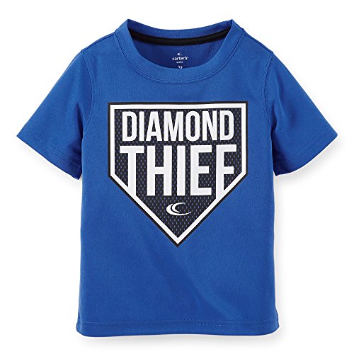 Tee-shirt bleu athlétique Carter's en maille respirante stretch pour garçon 24 mois