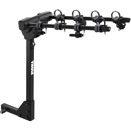 Thule Range hanging bike rack, Designed for RV travel, Carry 4 bikes, Integrated locks included, Arms fold when not in use