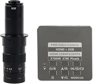 XuuSHA Acessórios de microscópio digital portátil 37MP 1080P 3700W acessórios de microscópio de vídeo digital eletrônico industrial (cor com lentes 180x)