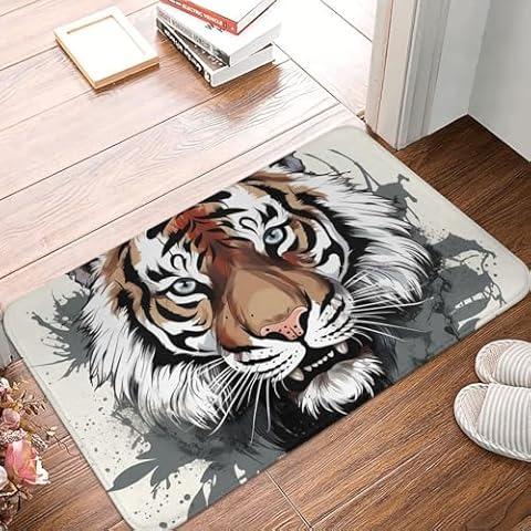 RLDOBOFE Doodle Tiger Welcome Mat Cover