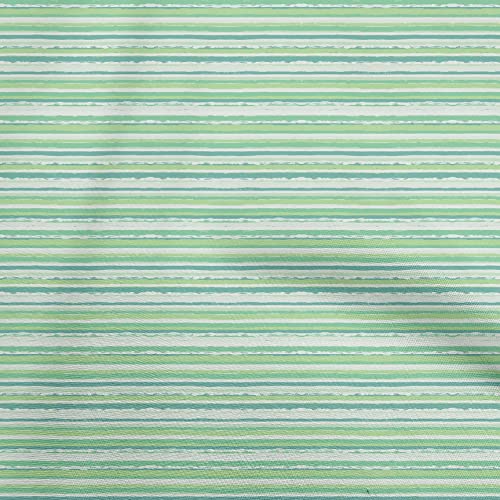 oneOone Georgette Viscose Green Fabric Geometric Overlapping Stripes DIY Clothing Quilting Fabric Print Fabric by Yard 42 Inch Wide
