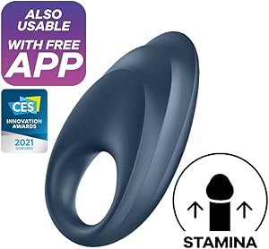 Satisfyer Powerful One Connect App Cock Ring | Anillo de silicona para el pene | Juguetes sexuales para hombres | Impermeable (IPX7) | Anillo vibrador para el pene con efecto de estasis sanguínea