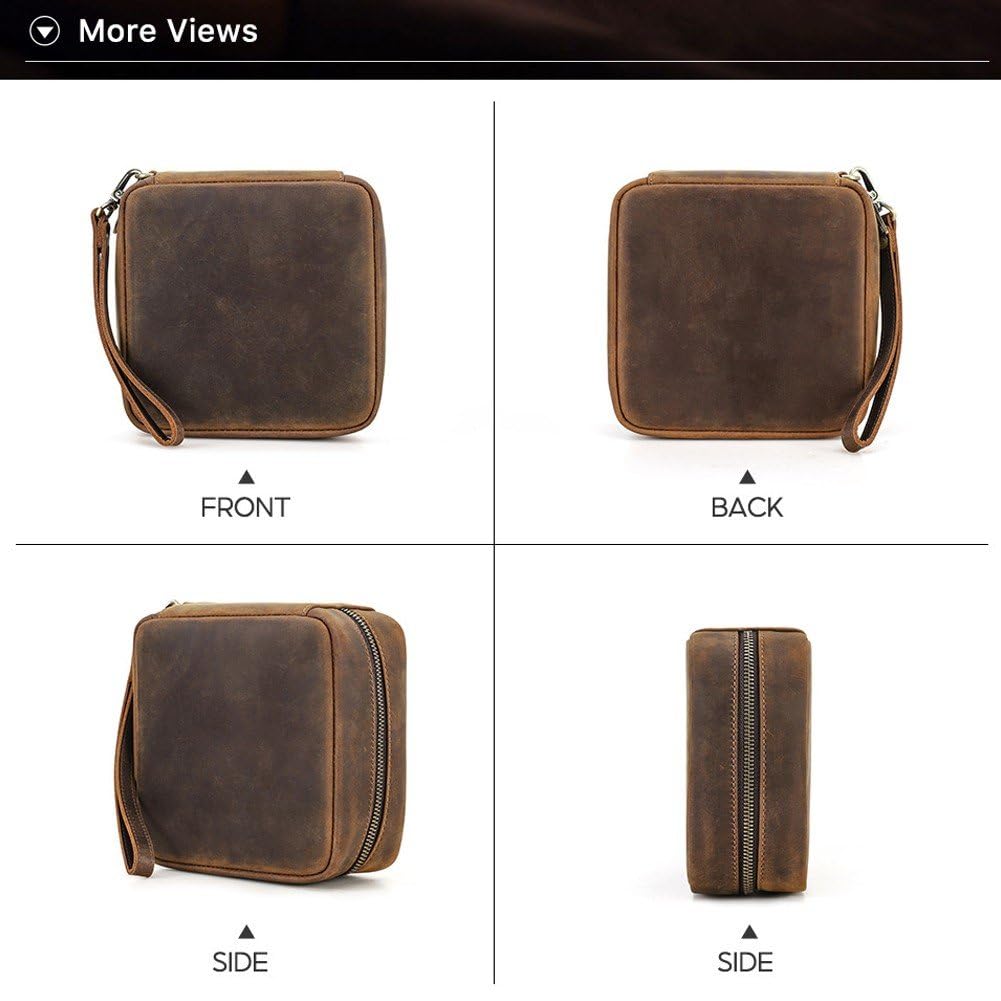 Custodia Porta Dvd in Pelle con Chiusura a Cerniera, Impermeabile E Antipolvere, Organizer Rigido per