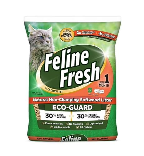Feline~Fresh Non-Clumping Pine Pellet Cat Litter, Unscented ~ 10 Lb Bag ~ Eco-Friendly, Odor Control, Biodegradable, Low Dust, Absorbent, Natural, Safe for Cats ~ (1 Pack)